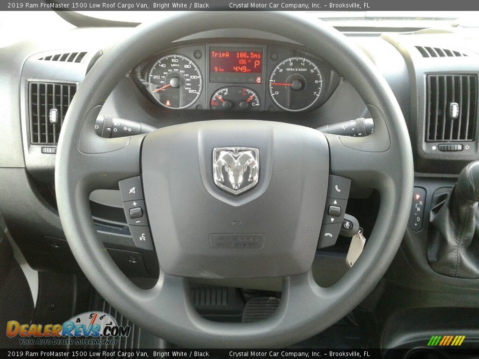 2019 Ram ProMaster 1500 Low Roof Cargo Van Bright White / Black Photo #14