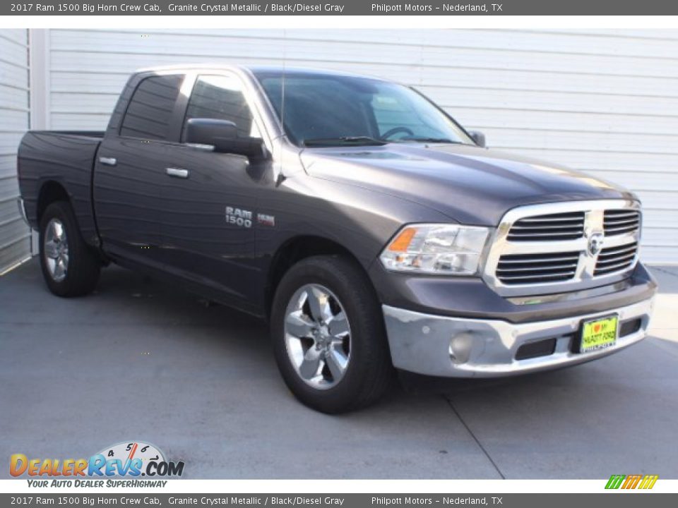 2017 Ram 1500 Big Horn Crew Cab Granite Crystal Metallic / Black/Diesel Gray Photo #2