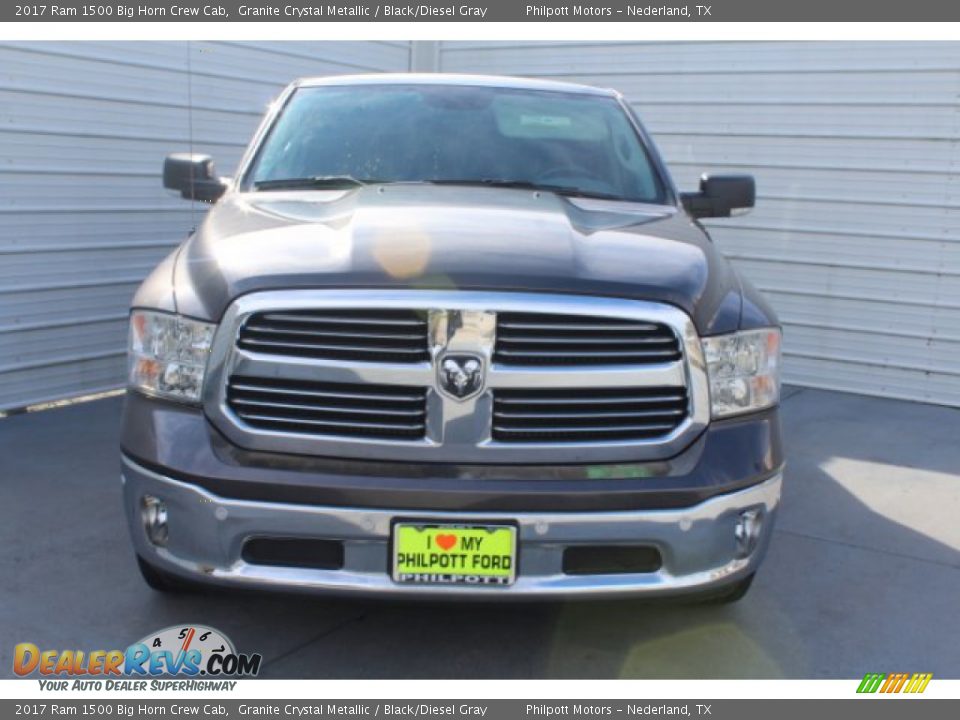 2017 Ram 1500 Big Horn Crew Cab Granite Crystal Metallic / Black/Diesel Gray Photo #3