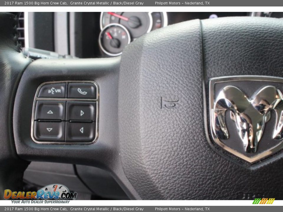 2017 Ram 1500 Big Horn Crew Cab Granite Crystal Metallic / Black/Diesel Gray Photo #14