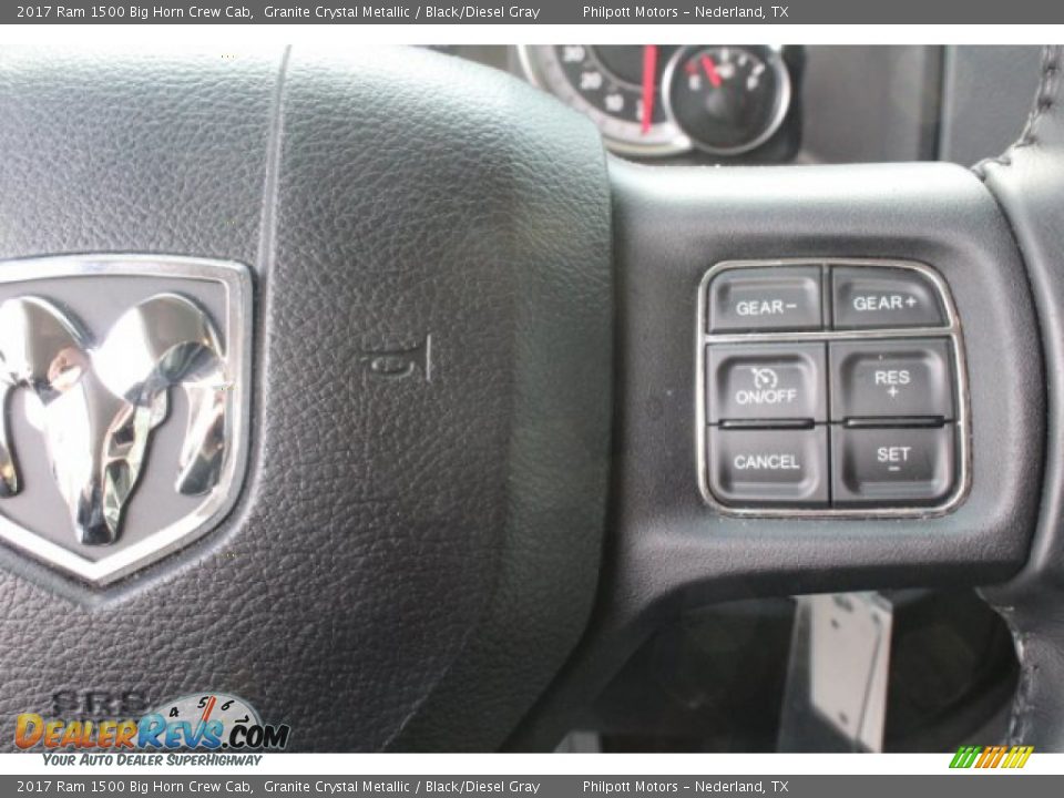 2017 Ram 1500 Big Horn Crew Cab Granite Crystal Metallic / Black/Diesel Gray Photo #15