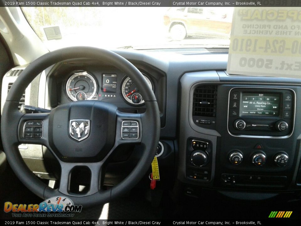 2019 Ram 1500 Classic Tradesman Quad Cab 4x4 Bright White / Black/Diesel Gray Photo #13