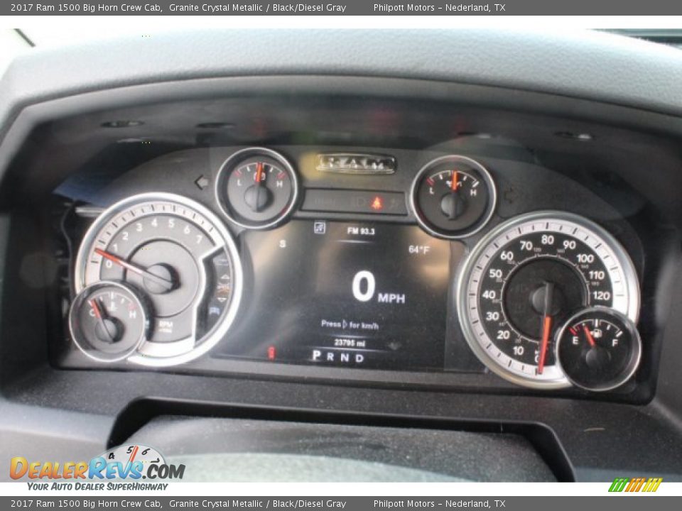 2017 Ram 1500 Big Horn Crew Cab Granite Crystal Metallic / Black/Diesel Gray Photo #25