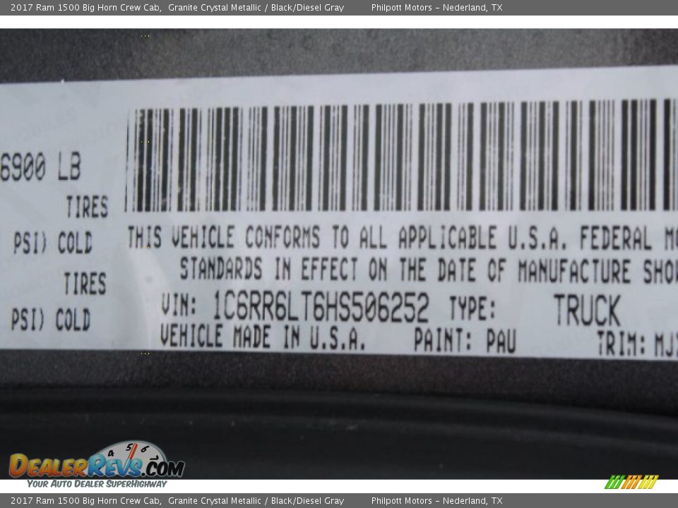 2017 Ram 1500 Big Horn Crew Cab Granite Crystal Metallic / Black/Diesel Gray Photo #27