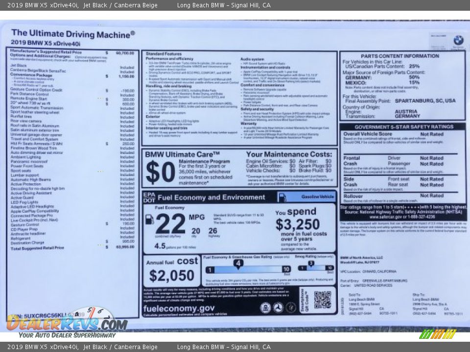 2019 BMW X5 xDrive40i Jet Black / Canberra Beige Photo #10