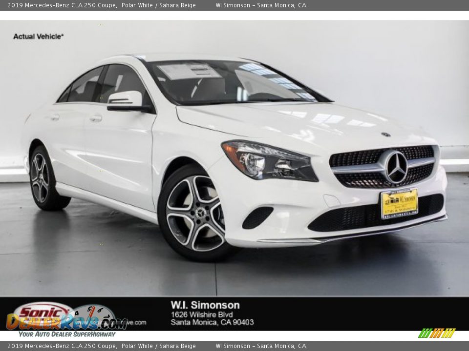 2019 Mercedes-Benz CLA 250 Coupe Polar White / Sahara Beige Photo #1