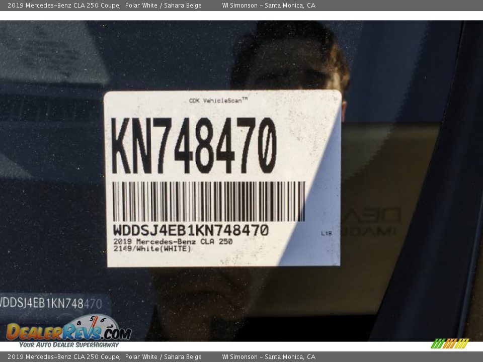 2019 Mercedes-Benz CLA 250 Coupe Polar White / Sahara Beige Photo #11