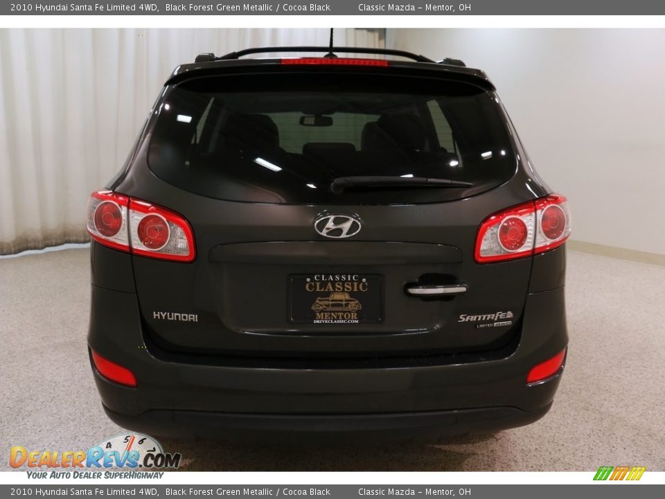 2010 Hyundai Santa Fe Limited 4WD Black Forest Green Metallic / Cocoa Black Photo #18