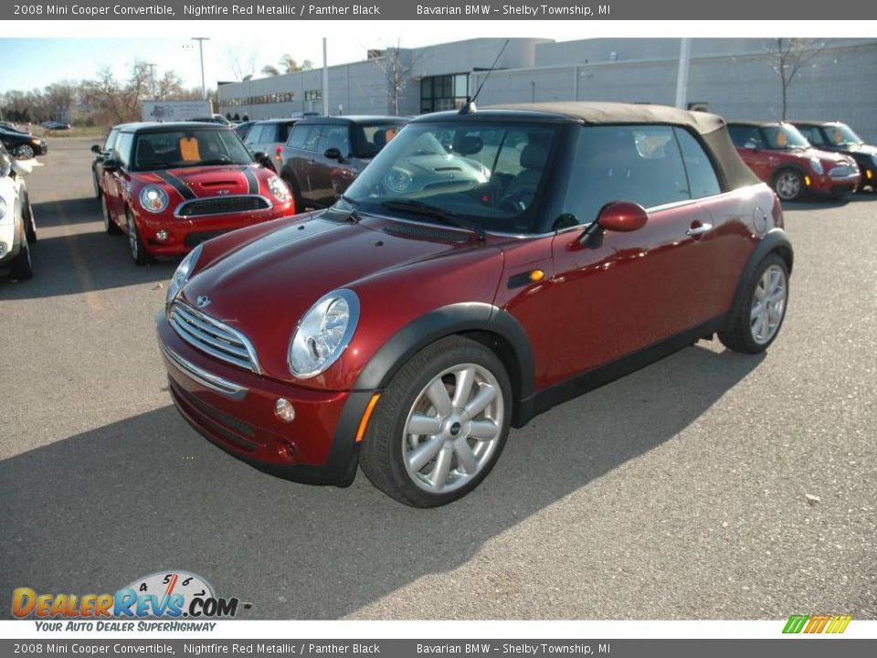 2008 Mini Cooper Convertible Nightfire Red Metallic / Panther Black Photo #3