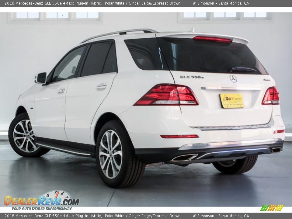 2018 Mercedes-Benz GLE 550e 4Matic Plug-In Hybrid Polar White / Ginger Beige/Espresso Brown Photo #2