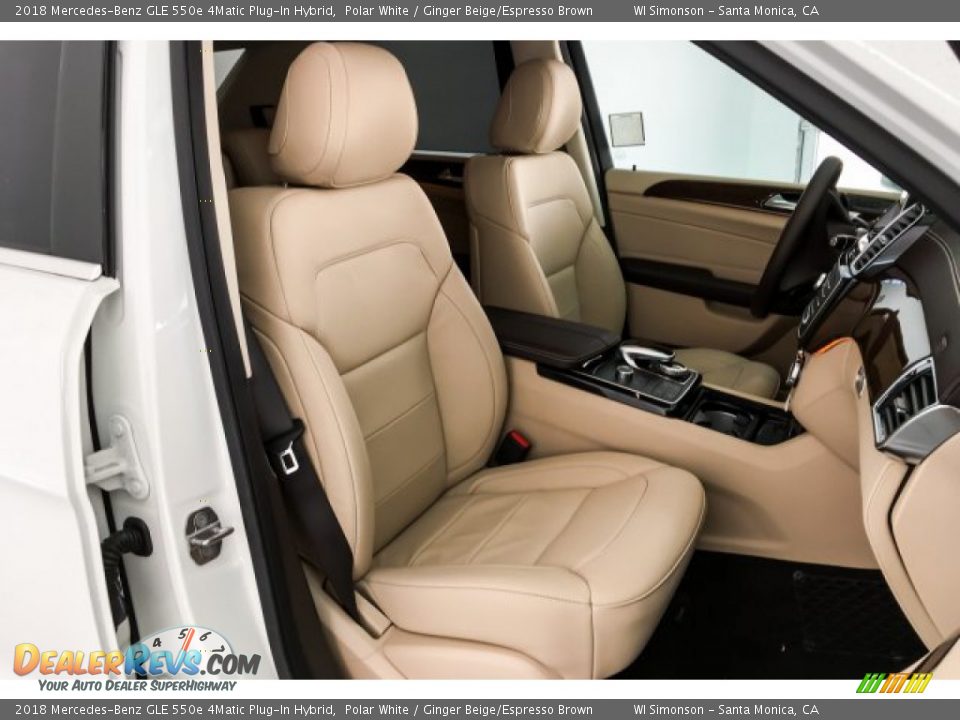 2018 Mercedes-Benz GLE 550e 4Matic Plug-In Hybrid Polar White / Ginger Beige/Espresso Brown Photo #5