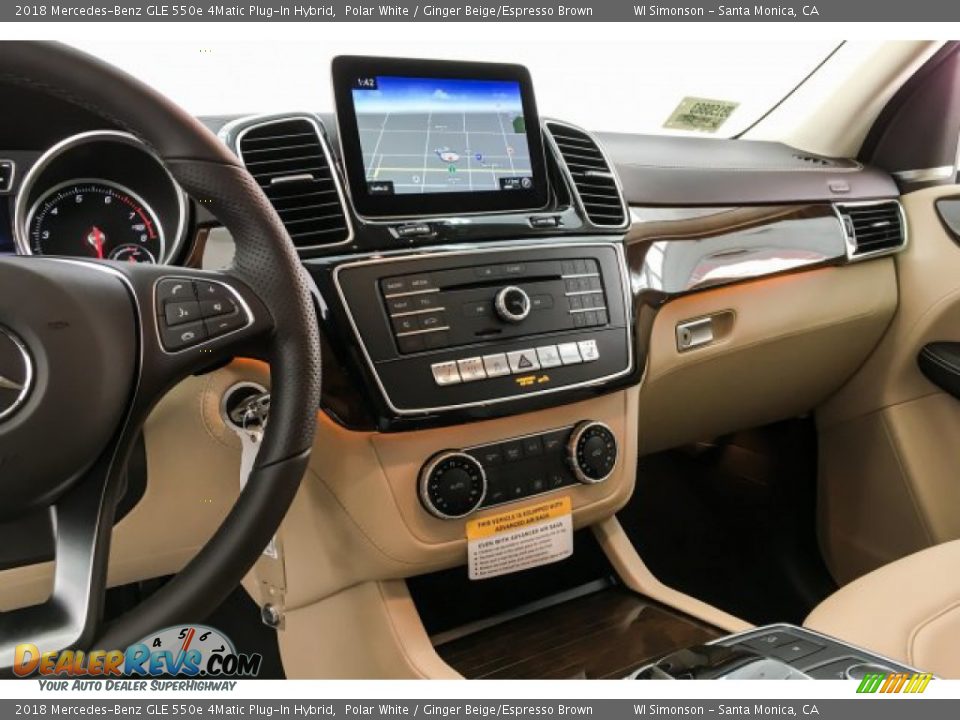 2018 Mercedes-Benz GLE 550e 4Matic Plug-In Hybrid Polar White / Ginger Beige/Espresso Brown Photo #6