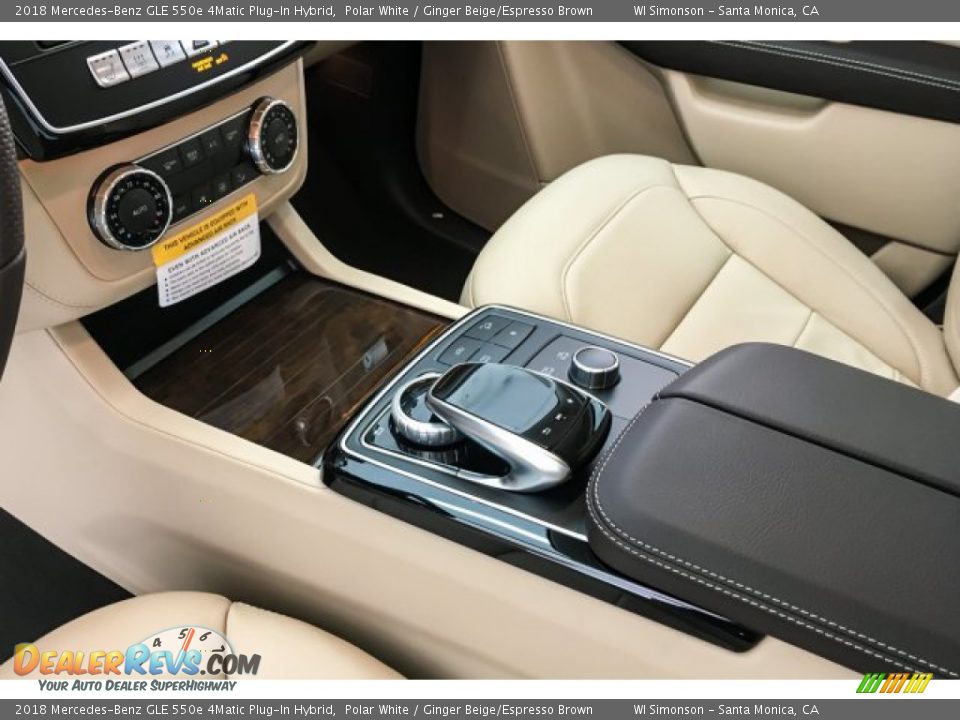 2018 Mercedes-Benz GLE 550e 4Matic Plug-In Hybrid Polar White / Ginger Beige/Espresso Brown Photo #7