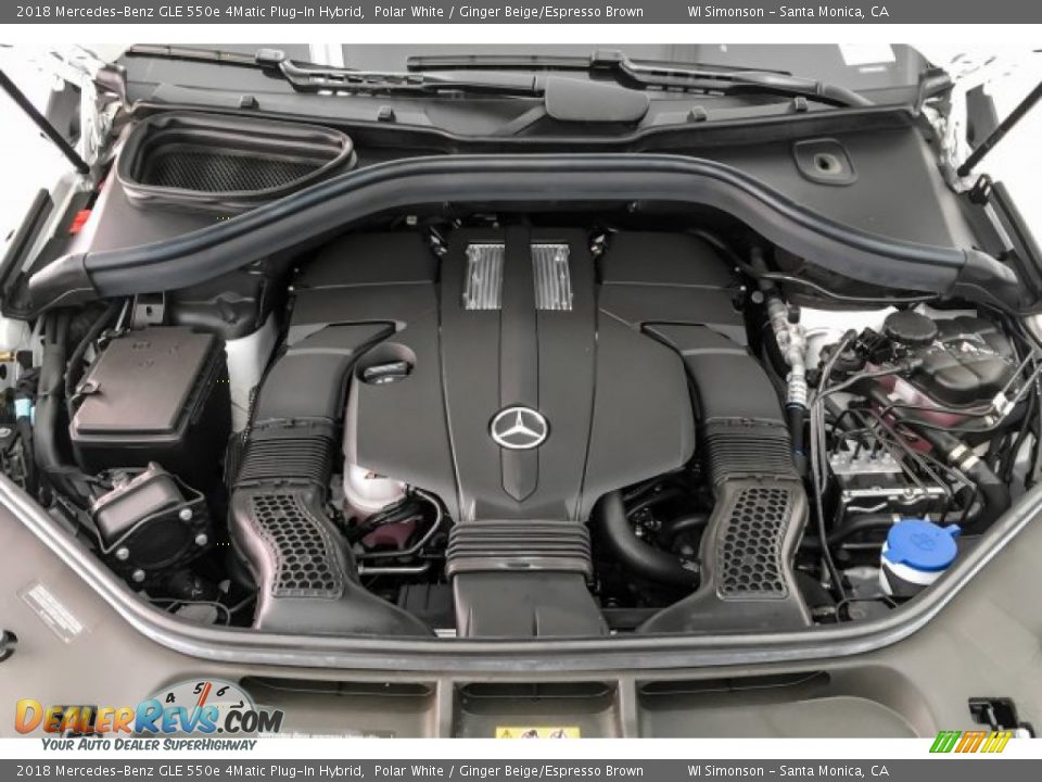 2018 Mercedes-Benz GLE 550e 4Matic Plug-In Hybrid Polar White / Ginger Beige/Espresso Brown Photo #8