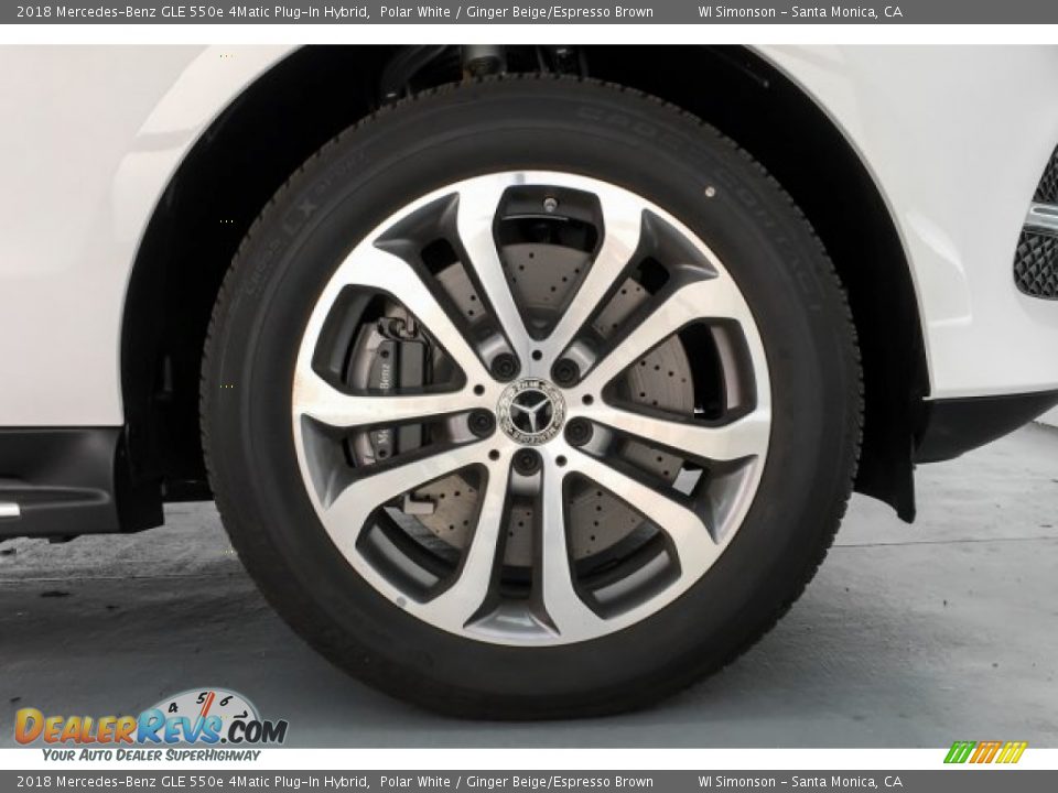 2018 Mercedes-Benz GLE 550e 4Matic Plug-In Hybrid Polar White / Ginger Beige/Espresso Brown Photo #9