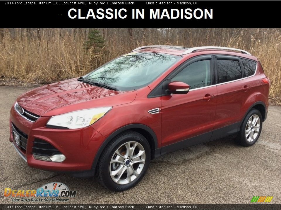2014 Ford Escape Titanium 1.6L EcoBoost 4WD Ruby Red / Charcoal Black Photo #1