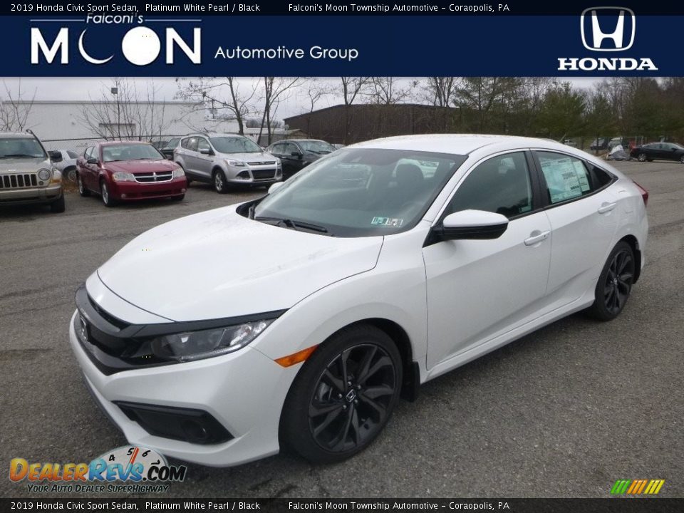 2019 Honda Civic Sport Sedan Platinum White Pearl / Black Photo #1