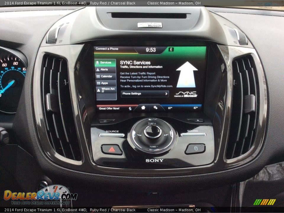 2014 Ford Escape Titanium 1.6L EcoBoost 4WD Ruby Red / Charcoal Black Photo #19