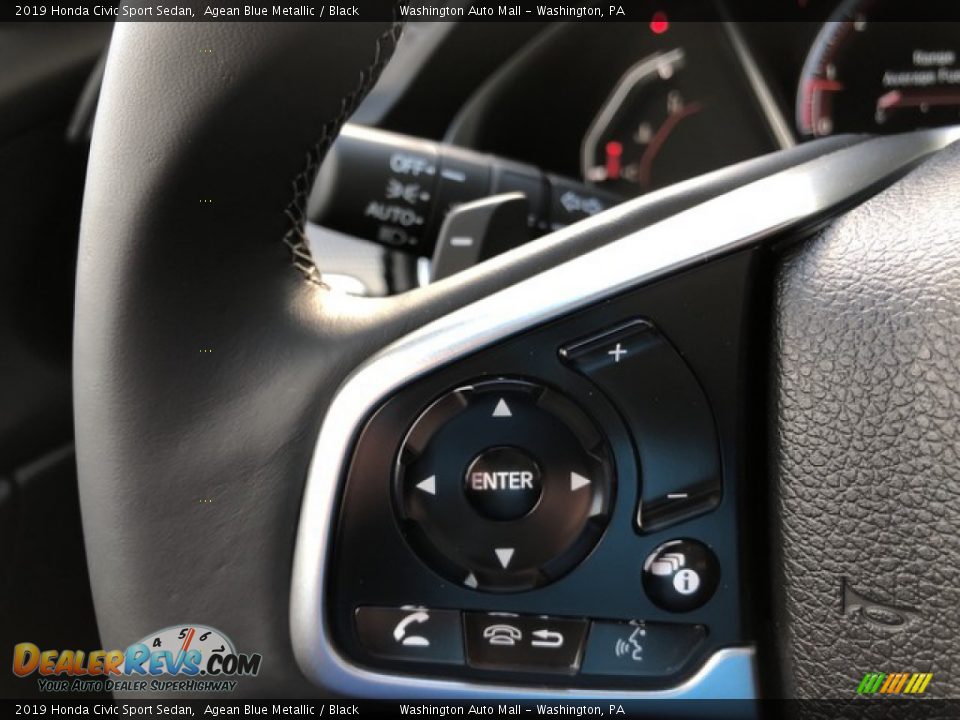 2019 Honda Civic Sport Sedan Agean Blue Metallic / Black Photo #15