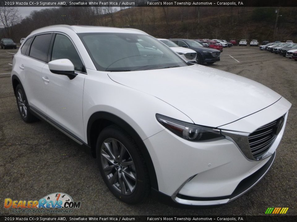 2019 Mazda CX-9 Signature AWD Snowflake White Pearl Mica / Auburn Photo #3