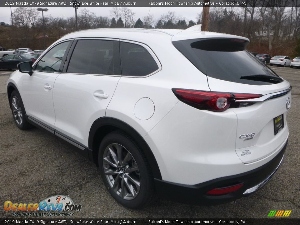 2019 Mazda CX-9 Signature AWD Snowflake White Pearl Mica / Auburn Photo #6