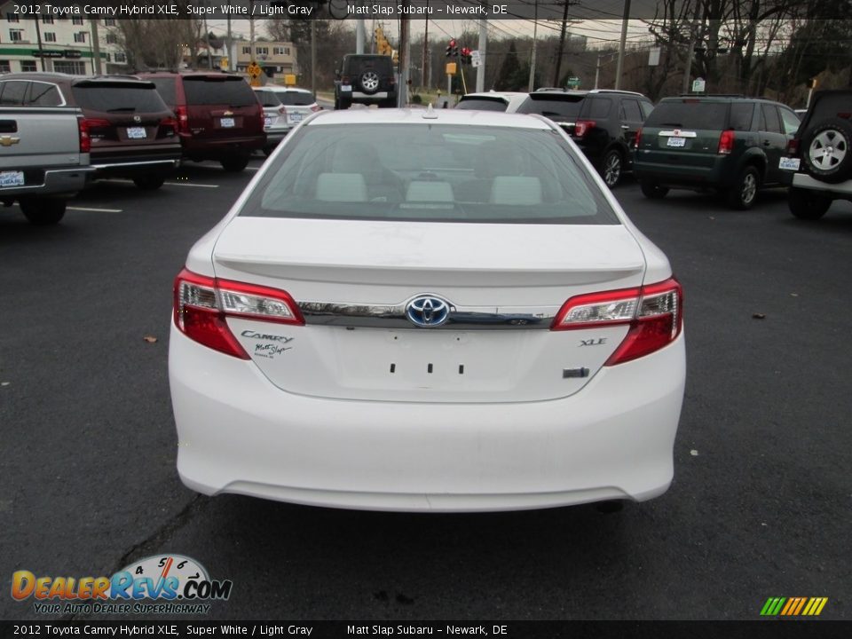 2012 Toyota Camry Hybrid XLE Super White / Light Gray Photo #7
