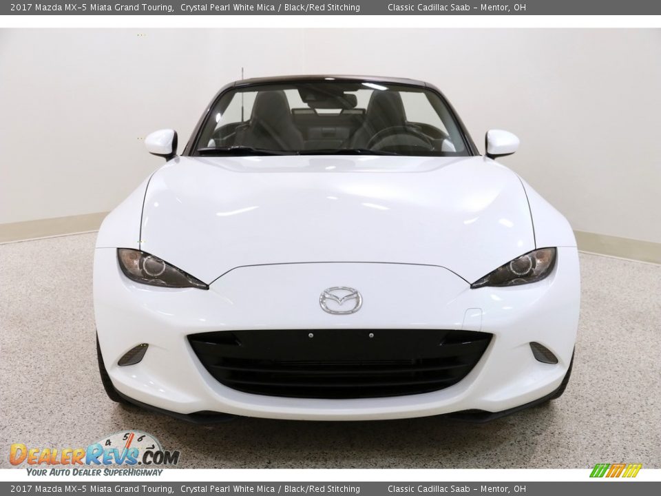 2017 Mazda MX-5 Miata Grand Touring Crystal Pearl White Mica / Black/Red Stitching Photo #3