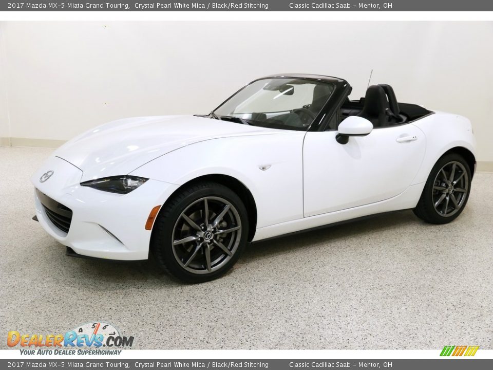 2017 Mazda MX-5 Miata Grand Touring Crystal Pearl White Mica / Black/Red Stitching Photo #4