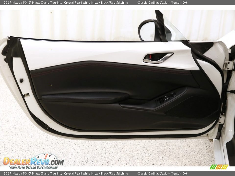 2017 Mazda MX-5 Miata Grand Touring Crystal Pearl White Mica / Black/Red Stitching Photo #5