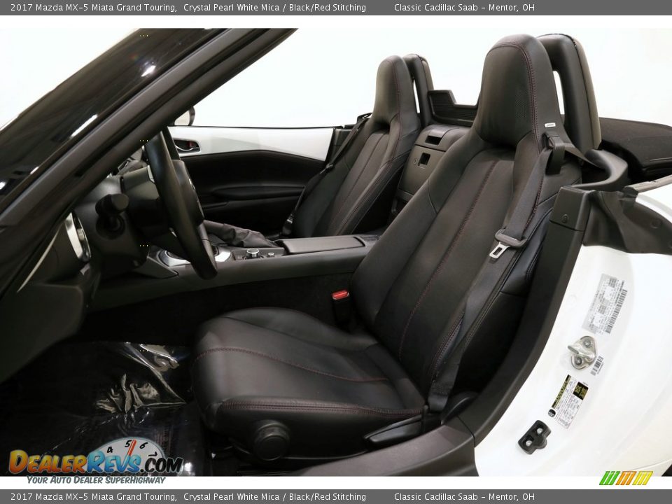 2017 Mazda MX-5 Miata Grand Touring Crystal Pearl White Mica / Black/Red Stitching Photo #6