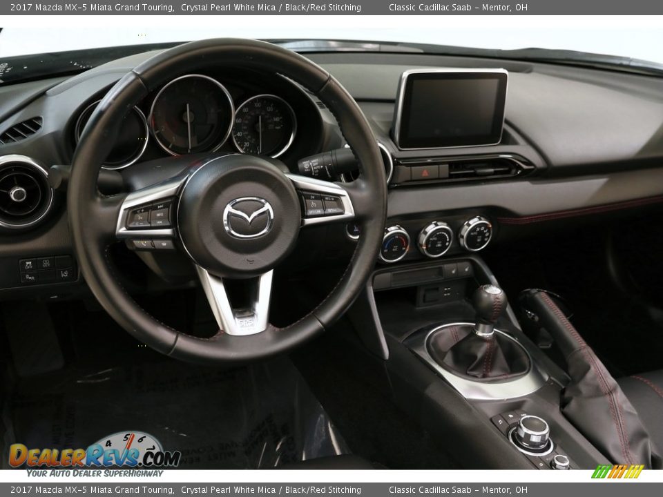 2017 Mazda MX-5 Miata Grand Touring Crystal Pearl White Mica / Black/Red Stitching Photo #9