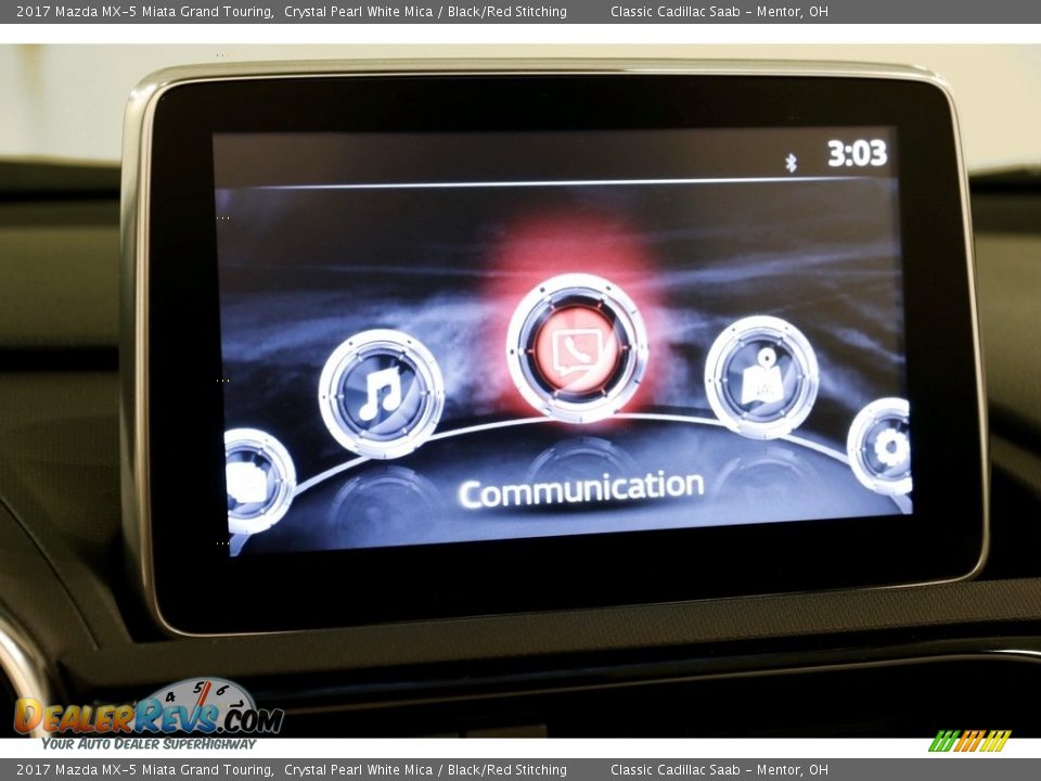 2017 Mazda MX-5 Miata Grand Touring Crystal Pearl White Mica / Black/Red Stitching Photo #14