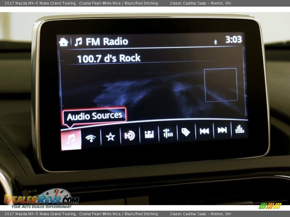 2017 Mazda MX-5 Miata Grand Touring Crystal Pearl White Mica / Black/Red Stitching Photo #15