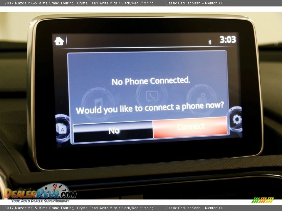 2017 Mazda MX-5 Miata Grand Touring Crystal Pearl White Mica / Black/Red Stitching Photo #16