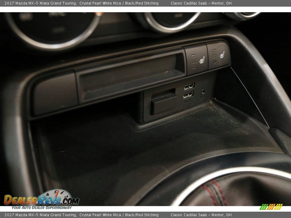 2017 Mazda MX-5 Miata Grand Touring Crystal Pearl White Mica / Black/Red Stitching Photo #24