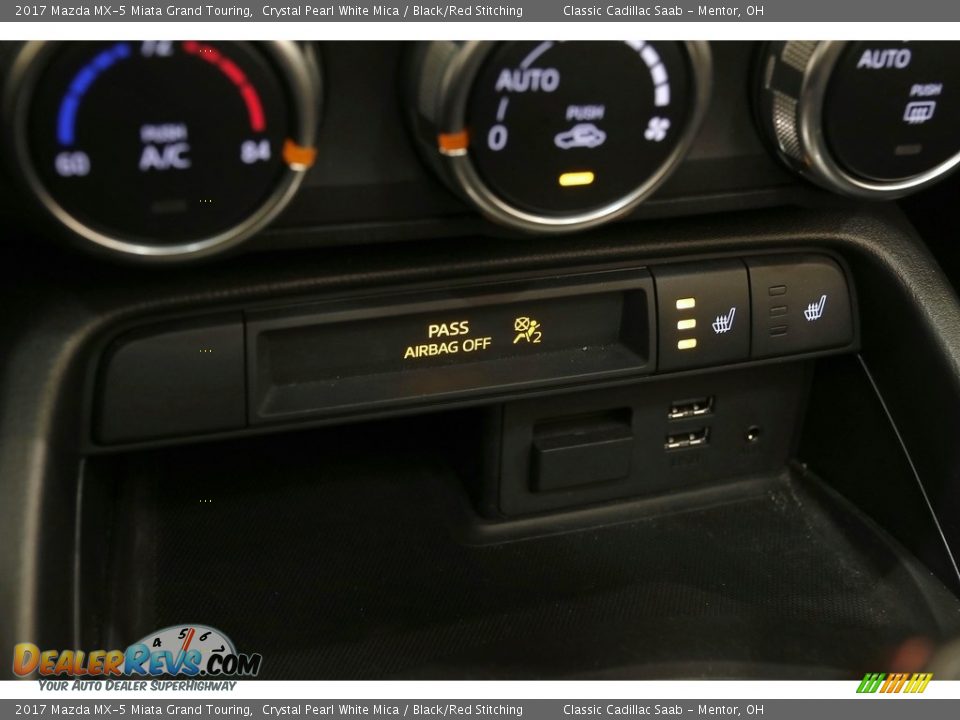 2017 Mazda MX-5 Miata Grand Touring Crystal Pearl White Mica / Black/Red Stitching Photo #25