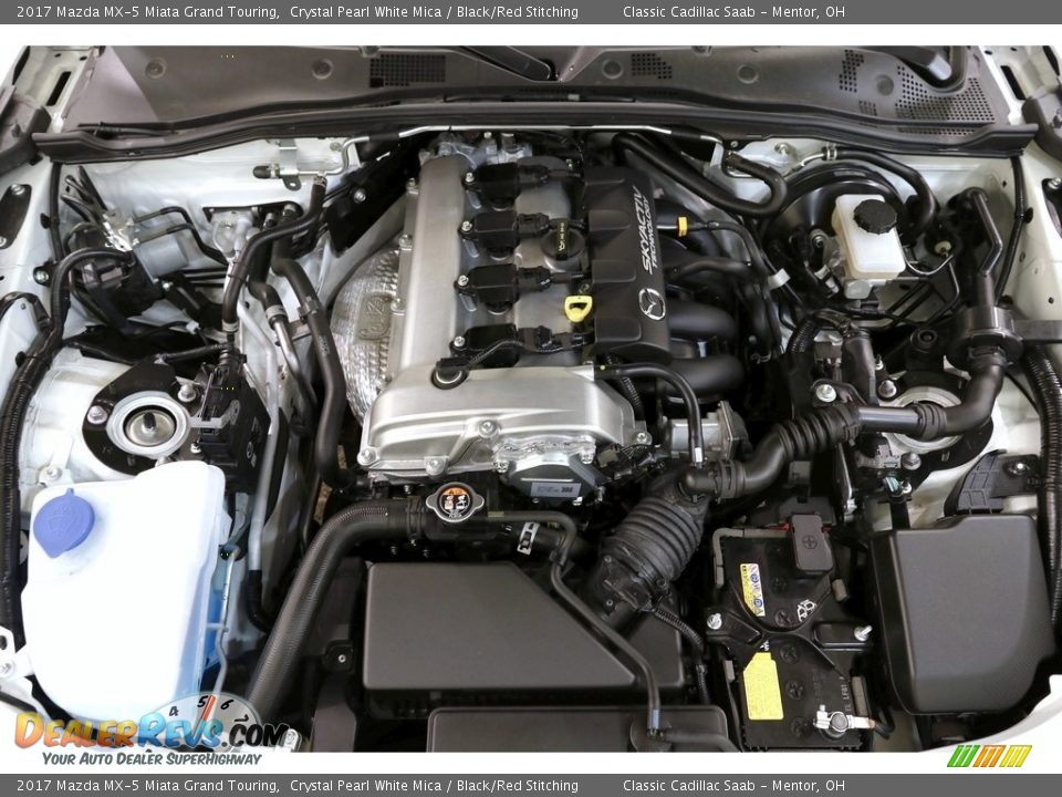 2017 Mazda MX-5 Miata Grand Touring Crystal Pearl White Mica / Black/Red Stitching Photo #30