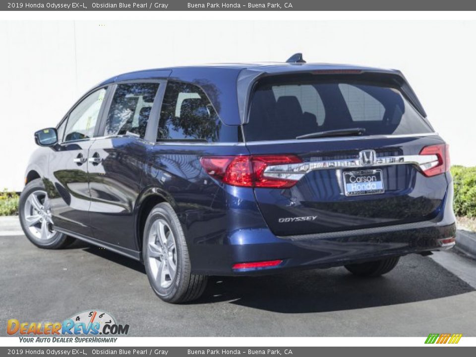 2019 Honda Odyssey EX-L Obsidian Blue Pearl / Gray Photo #2