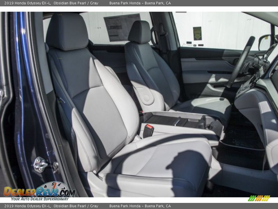 2019 Honda Odyssey EX-L Obsidian Blue Pearl / Gray Photo #5
