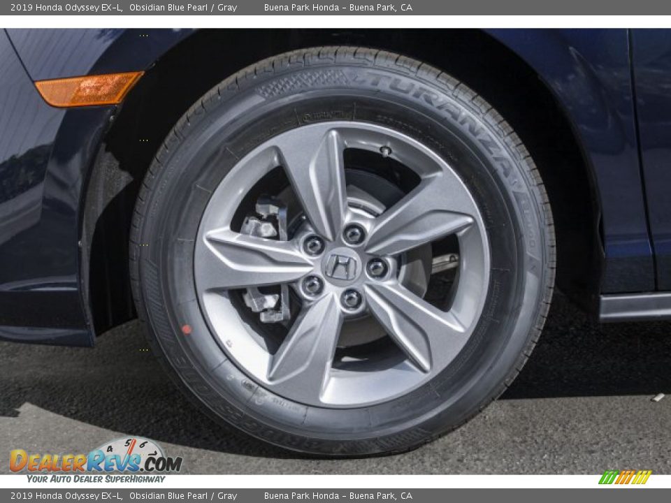 2019 Honda Odyssey EX-L Obsidian Blue Pearl / Gray Photo #9