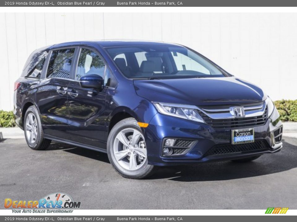 2019 Honda Odyssey EX-L Obsidian Blue Pearl / Gray Photo #12