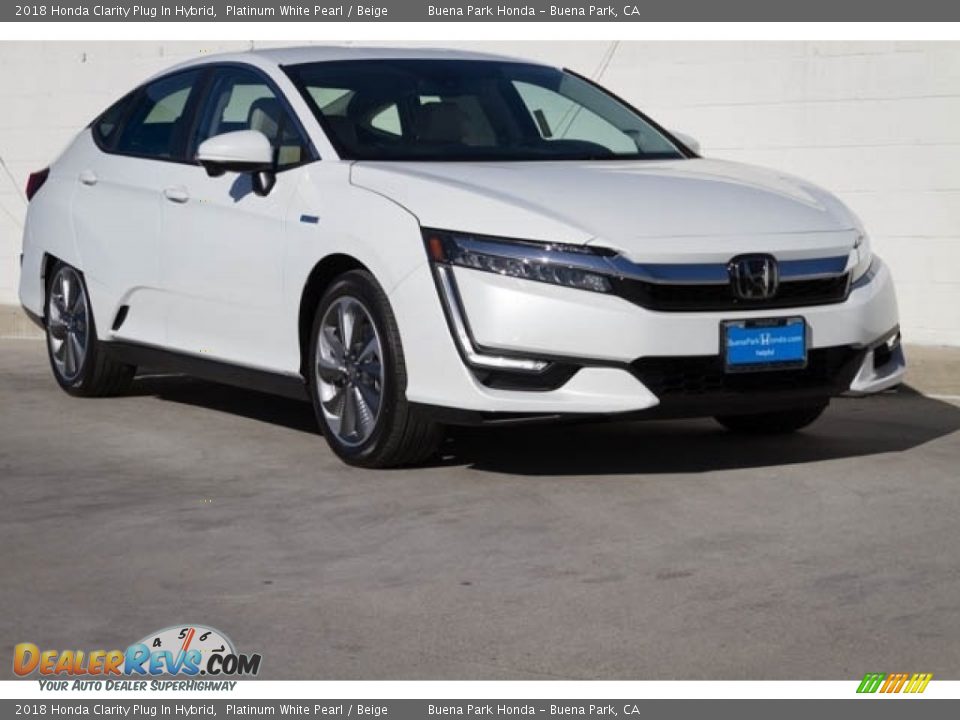 2018 Honda Clarity Plug In Hybrid Platinum White Pearl / Beige Photo #1