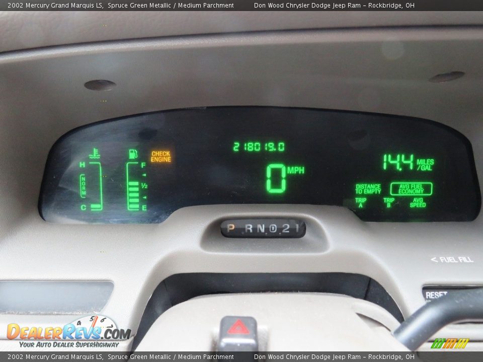 2002 Mercury Grand Marquis LS Spruce Green Metallic / Medium Parchment Photo #28
