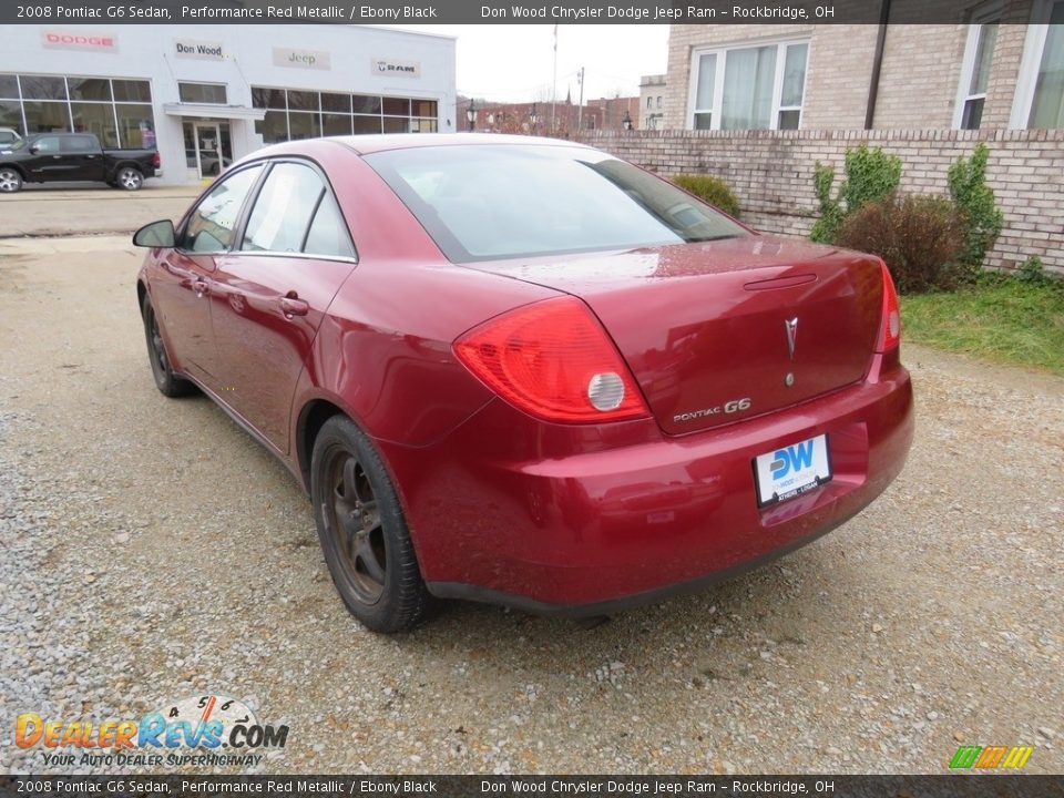 2008 Pontiac G6 Sedan Performance Red Metallic / Ebony Black Photo #12
