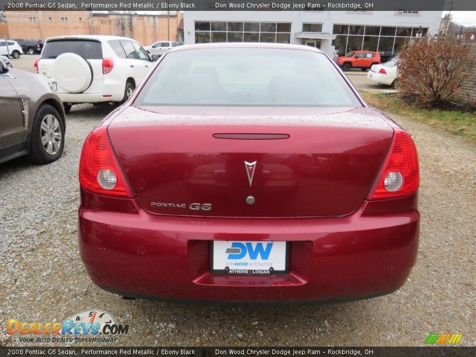 2008 Pontiac G6 Sedan Performance Red Metallic / Ebony Black Photo #13