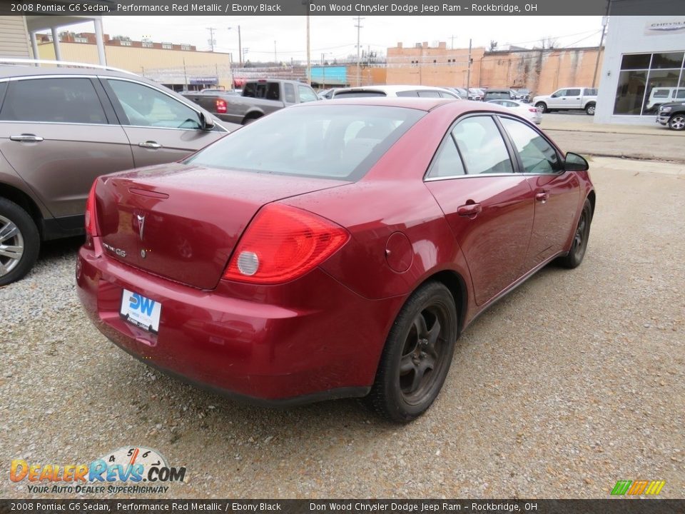 2008 Pontiac G6 Sedan Performance Red Metallic / Ebony Black Photo #15