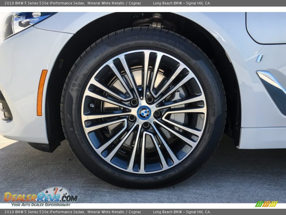 2019 BMW 5 Series 530e iPerformance Sedan Mineral White Metallic / Cognac Photo #9
