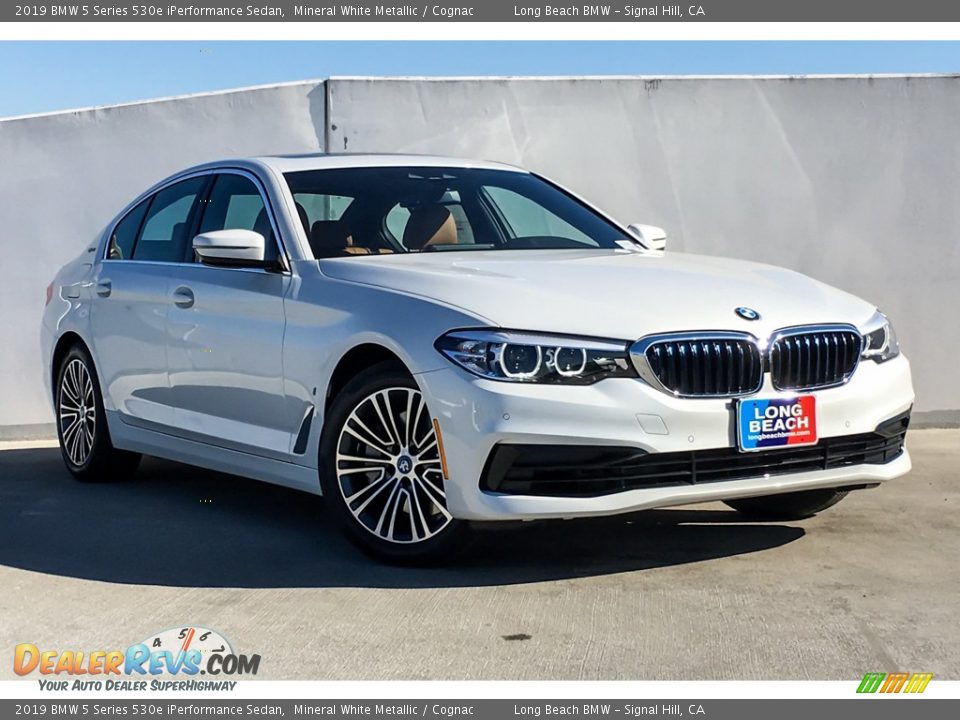 2019 BMW 5 Series 530e iPerformance Sedan Mineral White Metallic / Cognac Photo #12