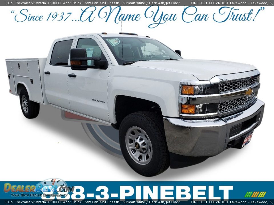 2019 Chevrolet Silverado 3500HD Work Truck Crew Cab 4x4 Chassis Summit White / Dark Ash/Jet Black Photo #1