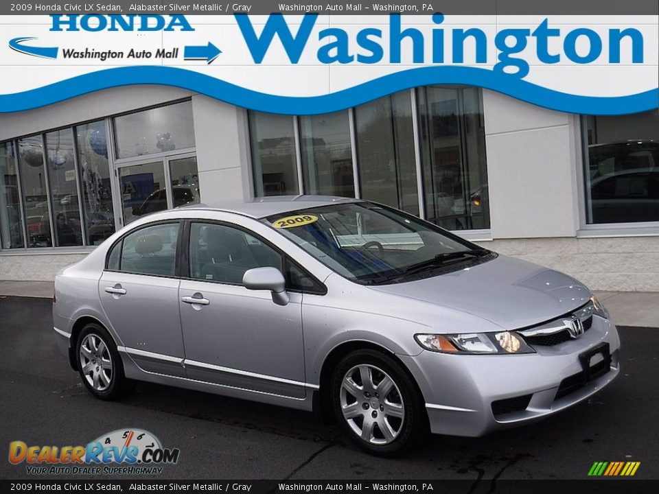2009 Honda Civic LX Sedan Alabaster Silver Metallic / Gray Photo #1